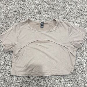 Velocity Beige Crop Top